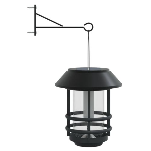 Соларни външни стенни фенери 2 бр топло бяло трептящ пламък