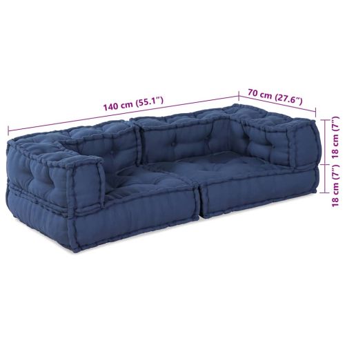Модулен диван 3 pcs Индийски 140 x 70 x 36 см Текстил