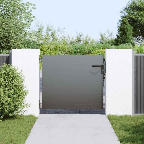 Градинска врата Черно 85 x 100 cm Прахово покритие стомана