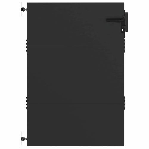 Градинска врата Черно 85 x 150 cm Прахово покритие стомана