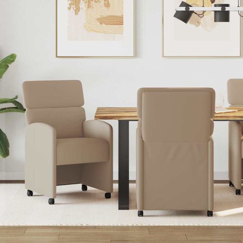 Столове с Колела 2 pcs Капучино 58 x 65 x 98 см Изкуствена