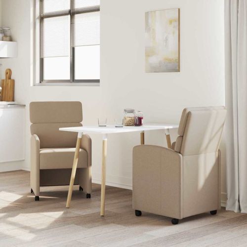 Столове с Колела 2 pcs Капучино 58 x 65 x 98 см Изкуствена