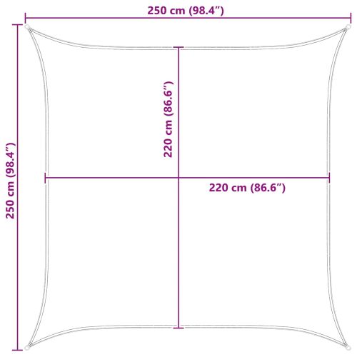 Слънчево платно за сянка Светлосив и бял 2,5 x 2,5 m