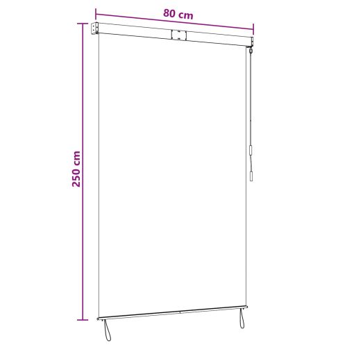 Ролетна щора Черно 80 x 250 cm Текстил и Алуминий