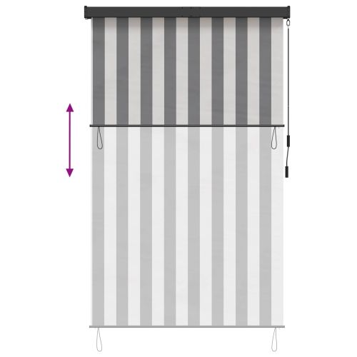 Ролетна щора Антрацит и бяло 120 x 250 cm Текстил и Алуминий