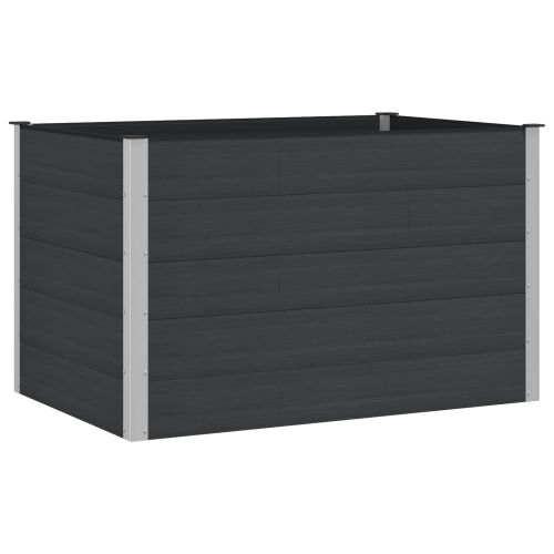 Градинска повдигната леха Черно 150 x 100 x 91 cm