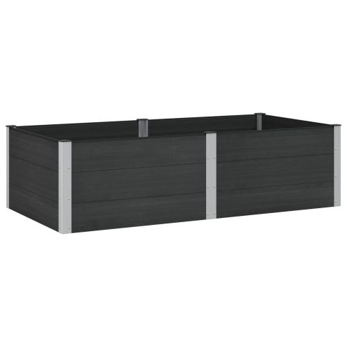 Градинска повдигната леха Черно 200 x 100 x 54 cm