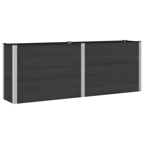 Градинска повдигната леха Черно 250 x 50 x 91 см