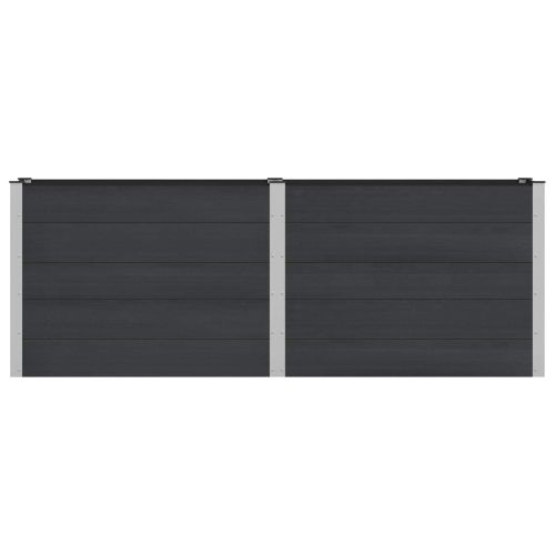 Градинска повдигната леха Черно 250 x 50 x 91 см