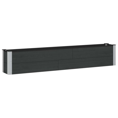 Градинска повдигната леха Черно 200 x 30 x 36 см