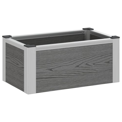 Градинска повдигната леха Сиво 50 x 30 x 22 см WPC и алуминий