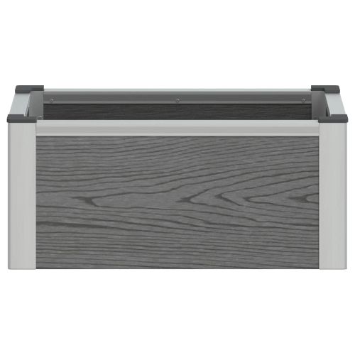 Градинска повдигната леха Сиво 50 x 30 x 22 см WPC и алуминий