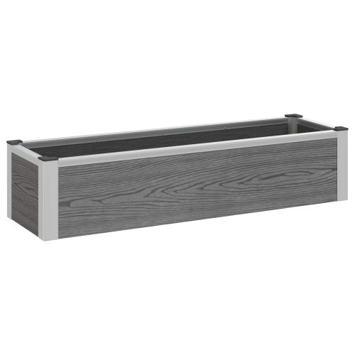 Градинска повдигната леха Сиво 100 x 30 x 22 см WPC и алуминий
