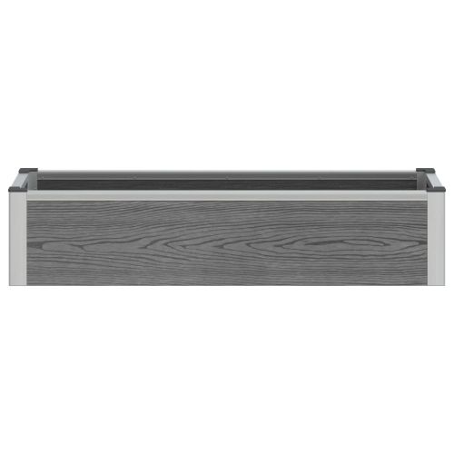 Градинска повдигната леха Сиво 100 x 30 x 22 см WPC и алуминий