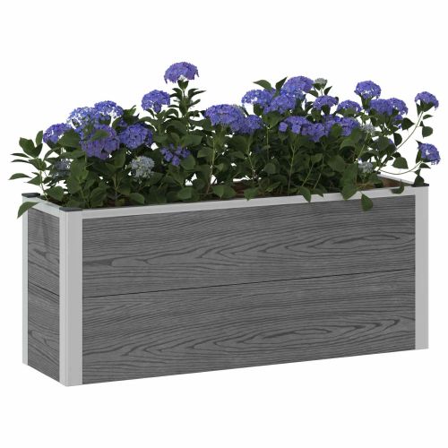 Градинска повдигната леха Сиво 100 x 30 x 22 см WPC и алуминий