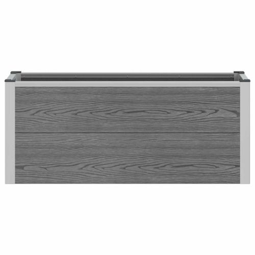 Градинска повдигната леха Сиво 100 x 30 x 22 см WPC и алуминий