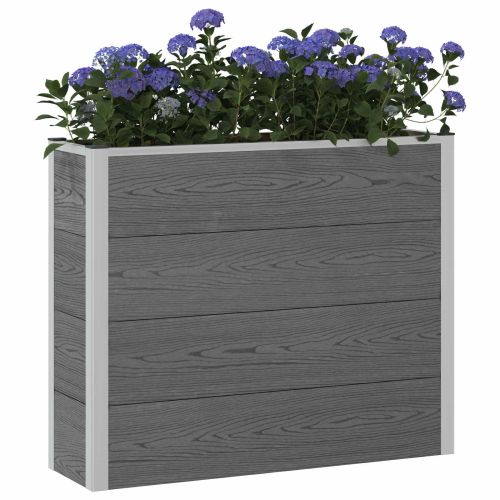 Градинска повдигната леха Сиво 100 x 30 x 22 см WPC и алуминий