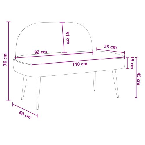 Мек бенч с облегалка Розово 110 x 60 x 76 cm Полиестер