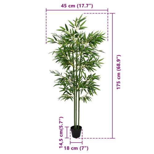 Изкуствено бамбуково дърво 2 pcs Зелено 45 x 18 x 175 см
