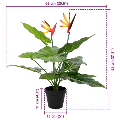Изкуствено растение Стрелиция Зелено 65 x 13 x 55 см