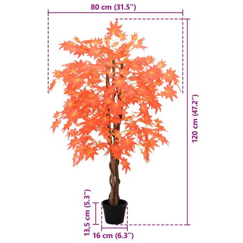Изкуствено кленово дърво Червено 80 x 16 x 120 см