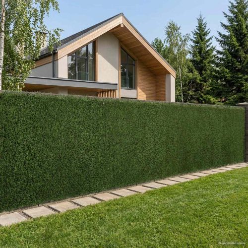 Изкуствена ограда Светло зелено 1 x 6 m PVC и стомана