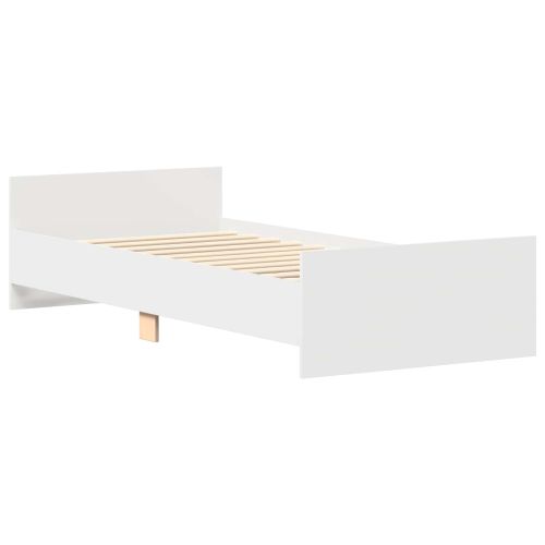 Леглова рамка с табла Бяло 80 x 200 cm Инженерна дървесина