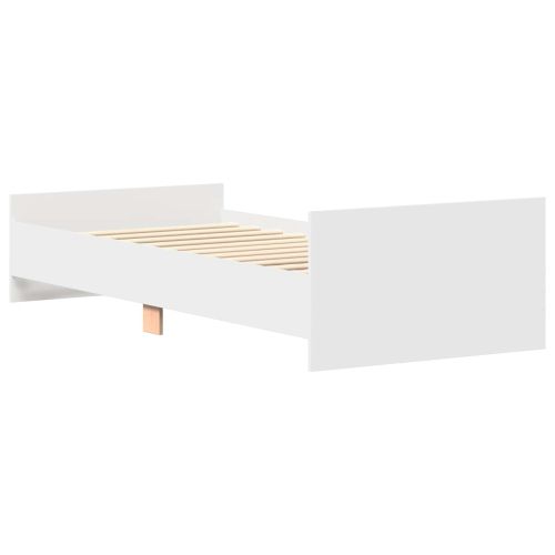 Леглова рамка с табла Бяло 80 x 200 cm Инженерна дървесина