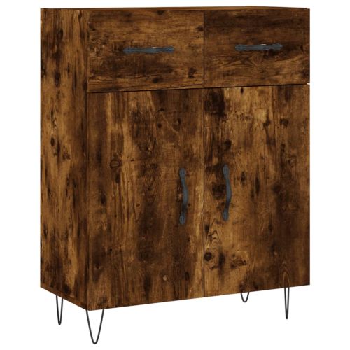 Сайдборд, опушен дъб, 69,5x34x90 см, инженерно дърво