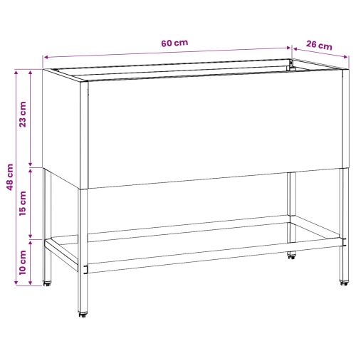 Повдигната градинска саксия Сребрист 60 x 26 x 45 см