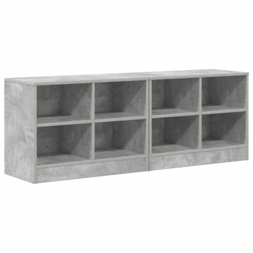 Шкаф за легло с рафт 2 pcs Бетонно сиво 66 x 33 x 48 см