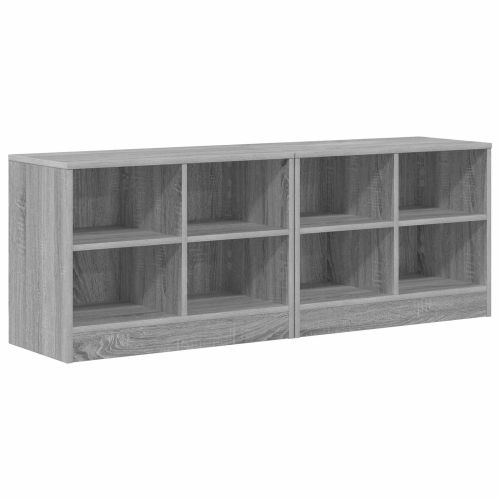 Шкаф за легло с рафт 2 pcs Сив Сонома 66 x 33 x 48 см