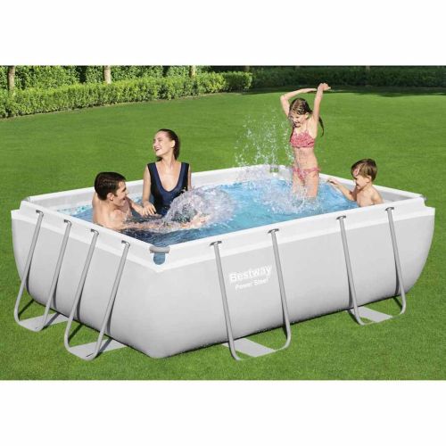 Bestway Power Steel Комплект басейн правоъгълен 282x196x84 см