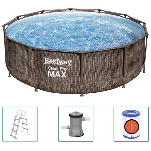 Bestway Steel Pro MAX Комплект басейн Deluxe Series кръгъл 366x100 см
