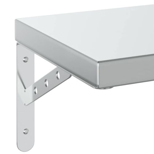 Стенни рафтове 2 бр 75x23,5 см сребристи неръждаема стомана