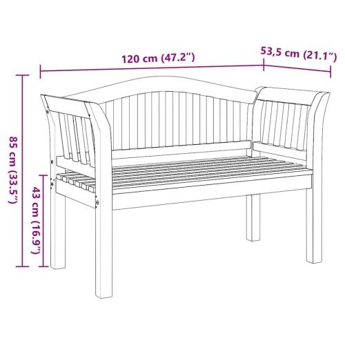 Пейка Кафяво 120 x 53,5 x 85 см Масивна тикова дървесина