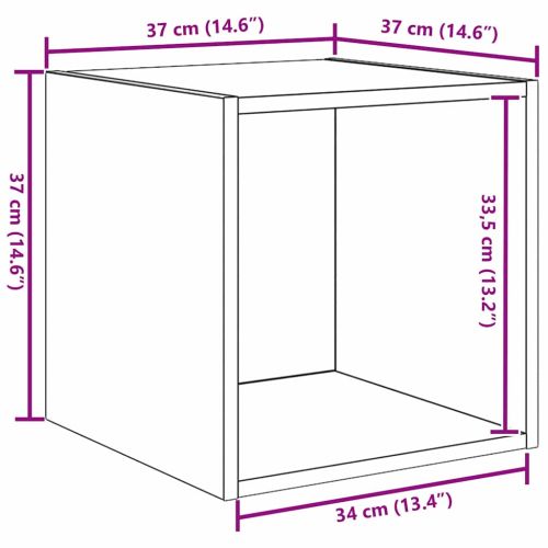 Стенен шкаф 2 pcs Старо дърво 37 x 37 x 37 см Инженерно дърво