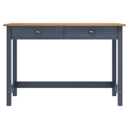 Конзолна маса Hill с 2 чекмеджета сива 110x45x74 см бор масив