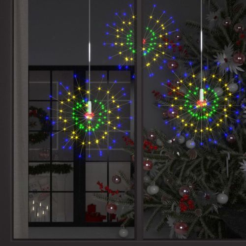 Външни коледни светещи фойерверки цветни 20 см 140 LED