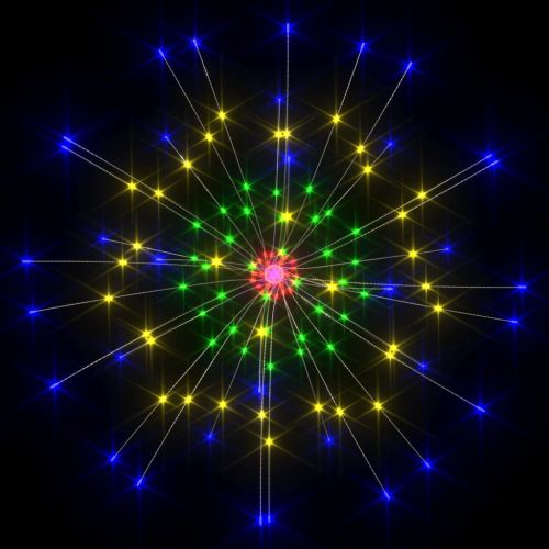 Външни коледни светещи фойерверки цветни 20 см 140 LED