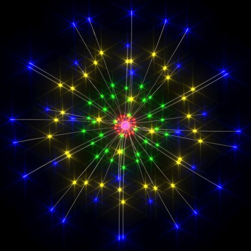 Външни коледни светещи фойерверки 10 бр цветни 20 см 1400 LED