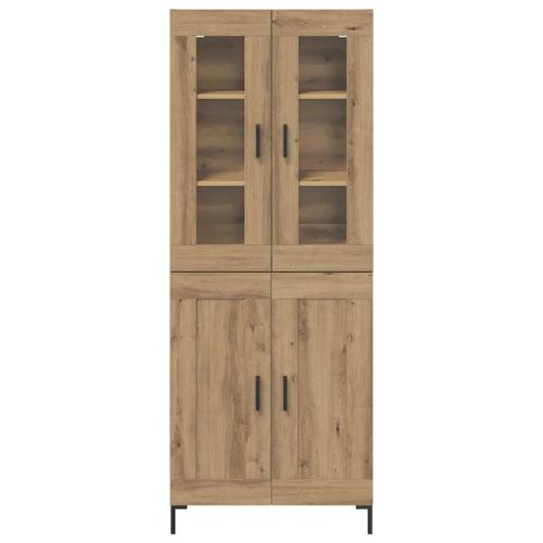 Висок шкаф 2 pcs Дъб Инженерно дърво