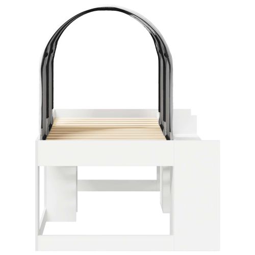 Легло с тунел 4 pcs Бяло Инженерна дървесина