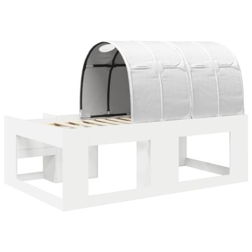 Легло с тунел 4 pcs Бяло Инженерна дървесина