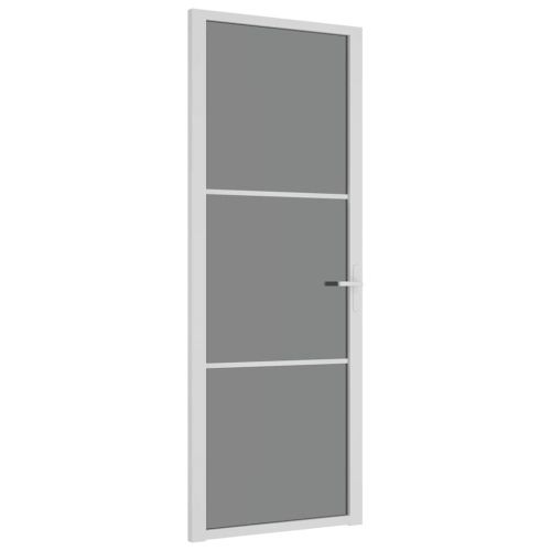 Интериорна врата 76x201,5 см бяла ESG стъкло и алуминий