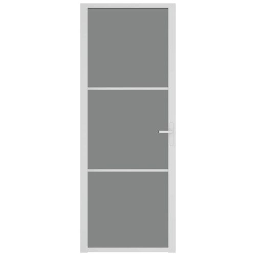 Интериорна врата 76x201,5 см бяла ESG стъкло и алуминий