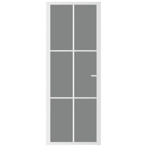 Интериорна врата 76x201,5 см бяла ESG стъкло и алуминий