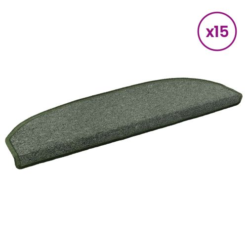 Самозалепващи стъпаловидни постелки Полукръг 15 pcs Тъмнозелено