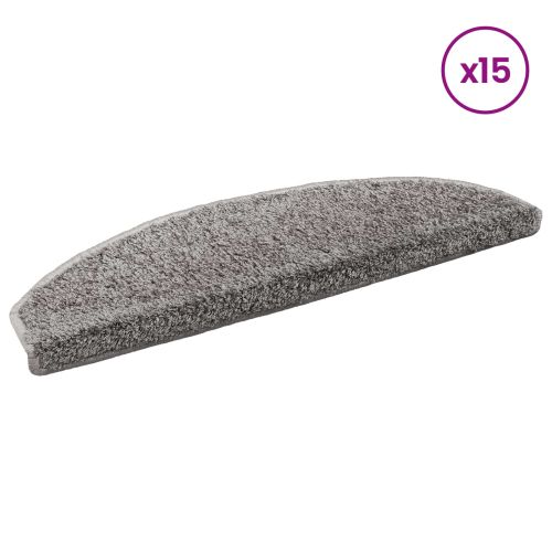 Самозалепващи стъпаловидни постелки Полукръг 15 pcs Сиво