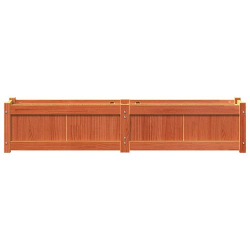 Градински сандък восъчнокафяв 150x31x31 см борово дърво масив